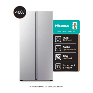 HISENSE HELADERA SBS SILVER 468LTS RS3N428NAD