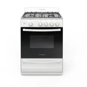 Cocina Ormay Inox 2010 Blanca 4 Hornallas a Gas con Horno y Cajón Inferior