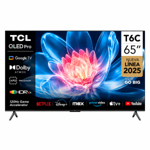 Smart TV TCL 65T6C-F de 65 Pulgadas QLED Pro 4K UHD Google TV Dolby Atmos