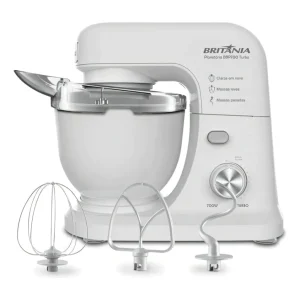 Batidora Planetaria Britania BBP700 Turbo 700W con 3 Accesorios Blanca