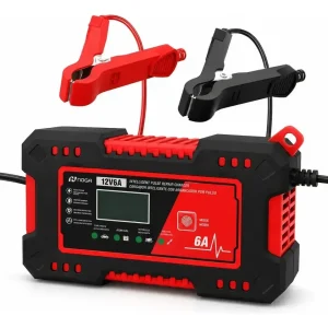 Cargador de Batería Inteligente Noga DT-6A 12V 6A con Pantalla LCD y Reparación por Pulso